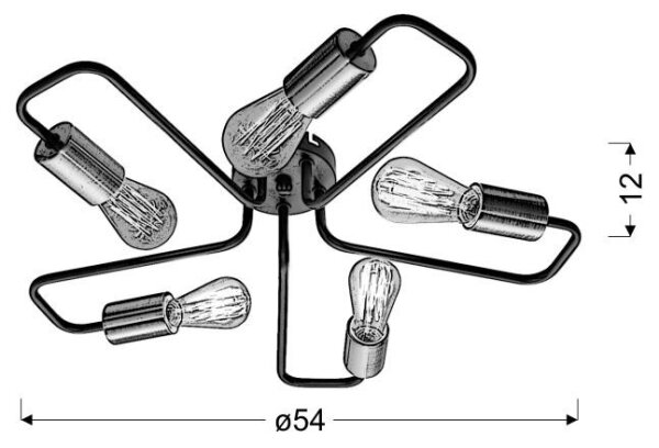 Lampadario da parete HERPE 5xE27/60W/230V