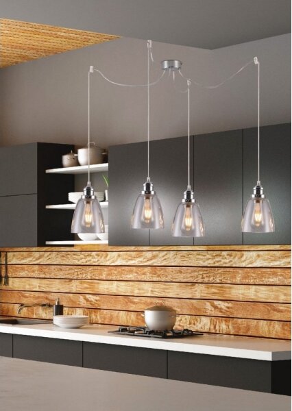 Lampadario a sospensione con filo VOICE 4xE27/40W/230V ragno