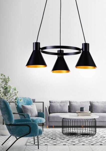 Lampadario a sospensione con filo MORE 3xE27/40W/230V nero