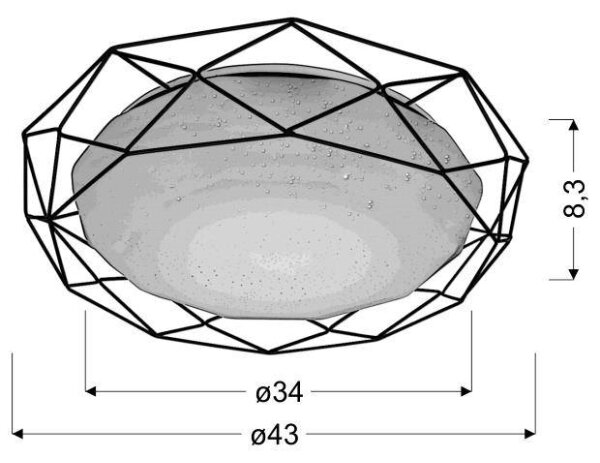 Plafoniera LED SVEN LED/24W/230V diametro 43 cm cromo lucido