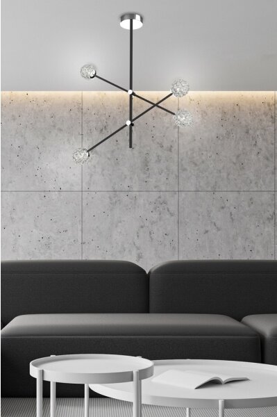 Lampadario su palo PAKSOS 4xG9/5W/230V nero