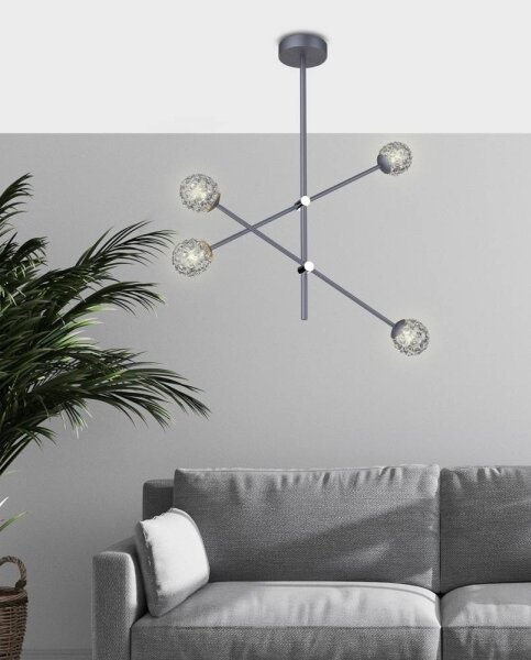 Lampadario su palo PAKSOS 4xG9/5W/230V grigio