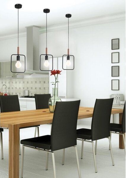 Lampadario a sospensione con filo FRAME 1xE27/60W/230V nero