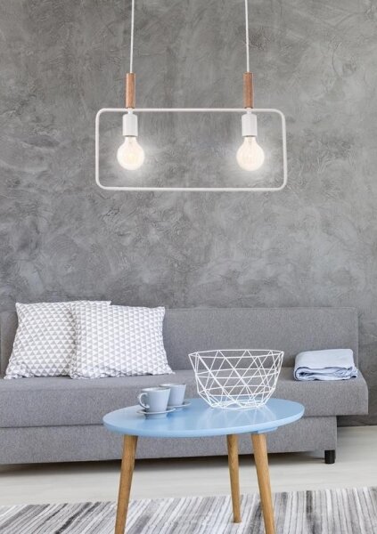 Lampadario a sospensione con filo FRAME 2xE27/60W/230V bianco