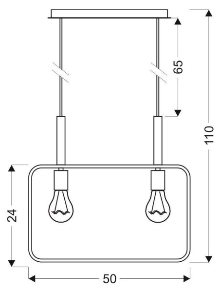 Lampadario a sospensione con filo FRAME 2xE27/60W/230V nero