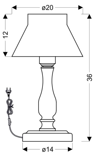 Lampada da tavolo ZEFIR 1xE27/40W/230V