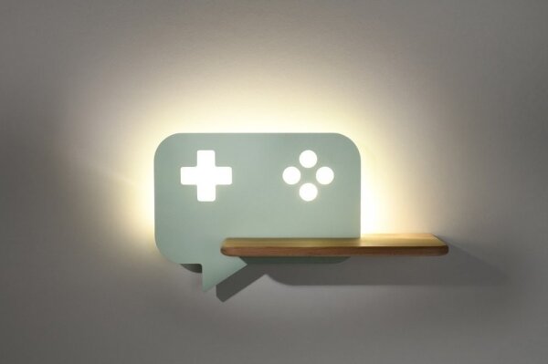 Applique LED per bambini con mensola CONSOLE LED/5W/230V verde