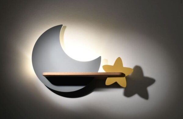 Applique LED per bambini con mensola MOON LED/5W/230V