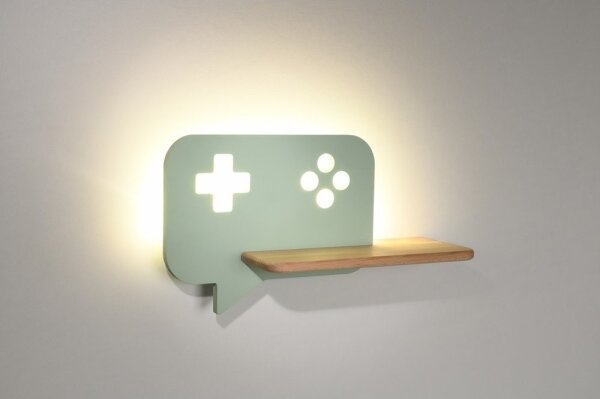 Applique LED per bambini con mensola CONSOLE LED/5W/230V verde