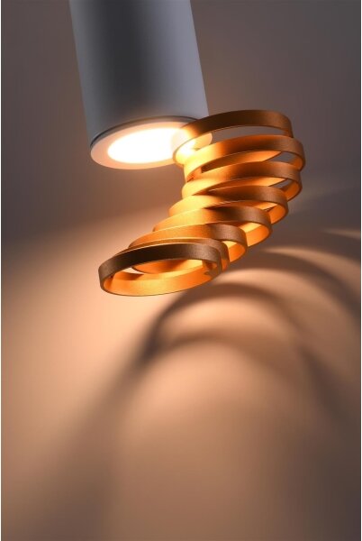 Faretto TUBA 1xGU10/15W/230V bianco/rame