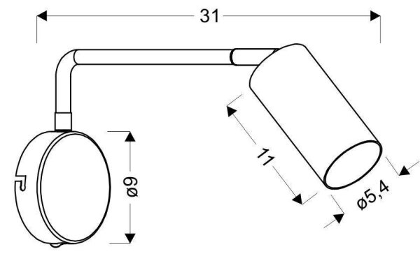 Lampada da muro TINA 1xGU10/15W/230V nera