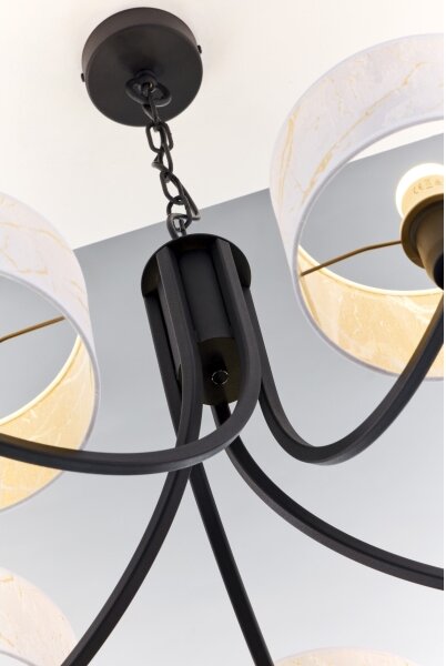 Jupiter 2104 - Lampadario a catena ARTHUR 5xE27/15W/230V bianco/nero/effetto marmo