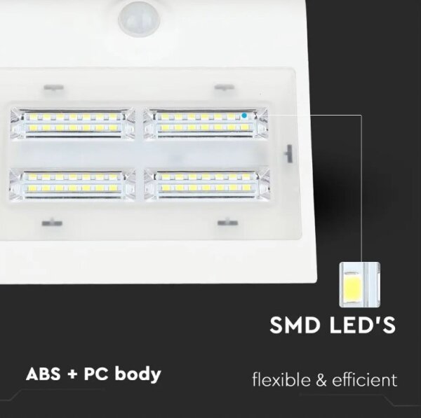 Applique a LED solare con sensore LED/3W/3,7V 3000/4000K IP65 bianco