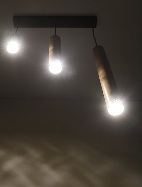 Lampadario su filo TUBO 3xGU10/25W/230V legno