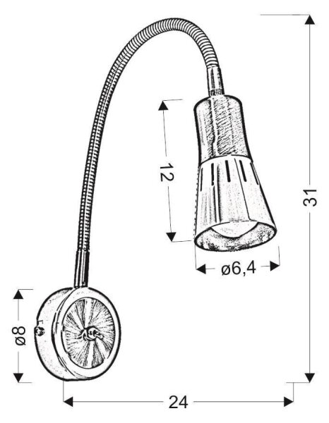 Lampada flessibile ARENA 1xE14/40W/230V nera