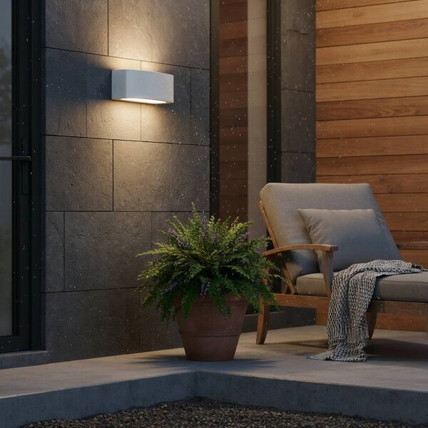 IDEAL LUX Applique da esterni Andromeda, dimmerabile, Alluminio / Grigio / Zincato, Bagno, Alluminio, Moderno, Applique da esterni