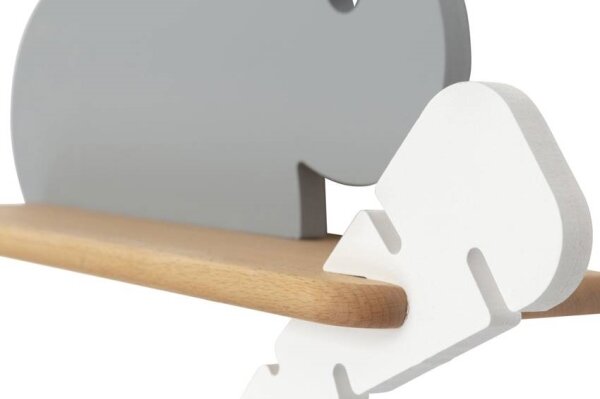 Applique LED per bambini con mensola RABBIT LED/4W/230V grigio/bianco/legno