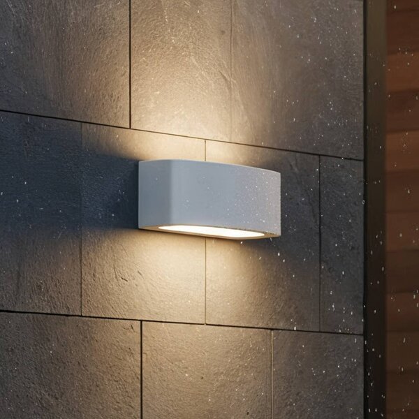 IDEAL LUX Applique da esterni Andromeda, dimmerabile, Alluminio / Grigio / Zincato, Bagno, Alluminio, Moderno, Applique da esterni