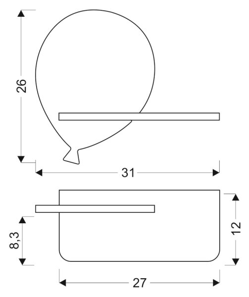 Applique LED per bambini con mensola BALLOON LED/4W/230V giallo/legno