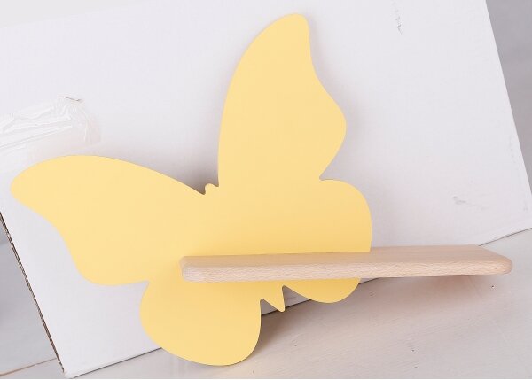 Applique LED per bambini con mensola FARFALLA LED/5W/230V giallo/legno