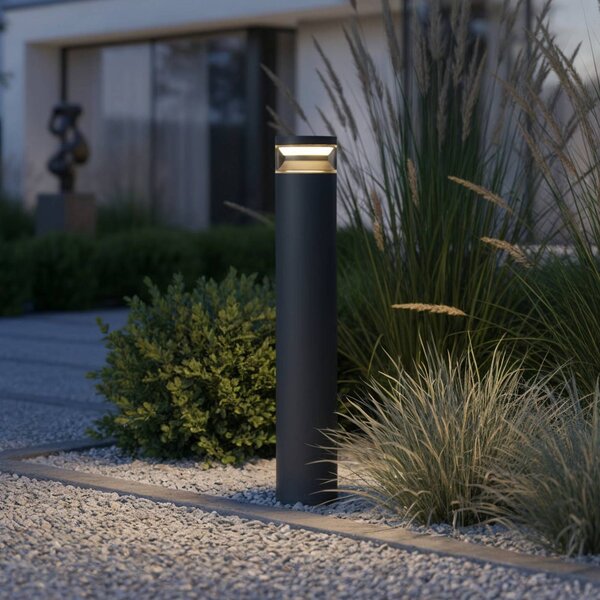 IDEAL LUX Lampioncino da giardino Boeing, Nero, Metallo, Lampada LED da esterni