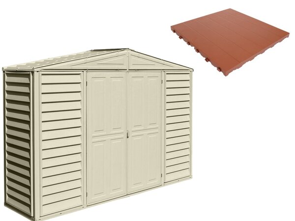 Pavimento per Casetta Box da Giardino 320x81x188 cm in Plastica Terracotta