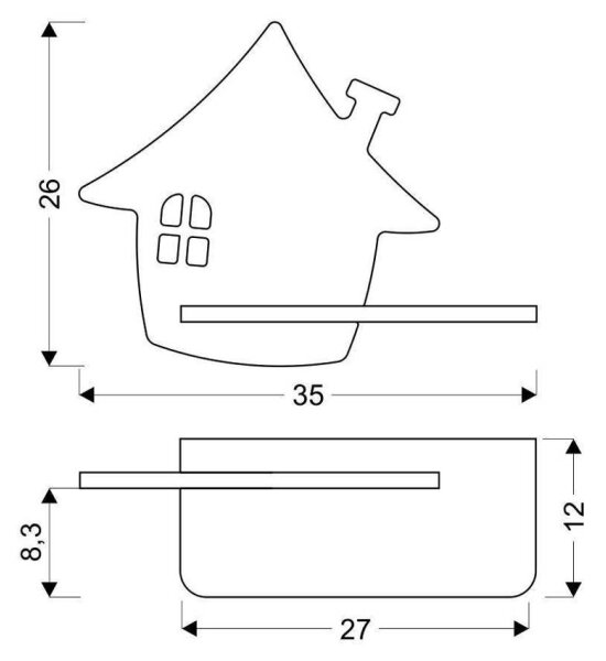 Applique LED per bambini con mensola HOUSE LED/4W/230V verde/legno