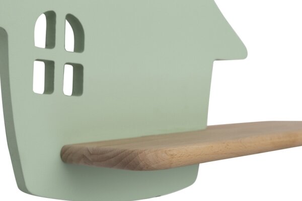 Applique LED per bambini con mensola HOUSE LED/4W/230V verde/legno