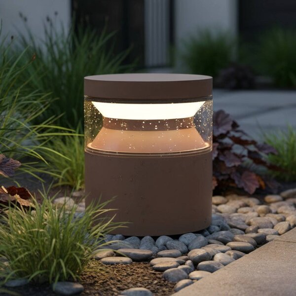 IDEAL LUX Lampioncino LED Ideal Lux Boeing, marrone caffè, altezza 15 cm Boeing, Marrone / Ruggine, Metallo, Lampada LED da esterni