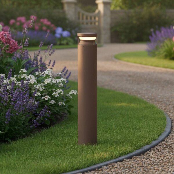 IDEAL LUX Lampioncino da giardino Boeing, Marrone / Ruggine, Metallo, Lampada LED da esterni