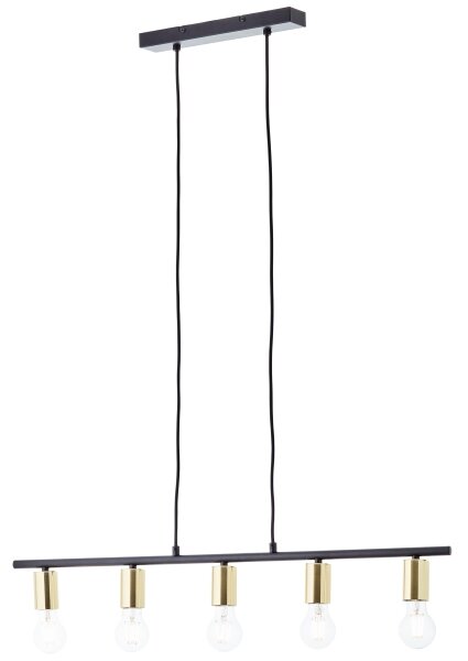 Brilliant - Lampadario a sospensione con cavo KERRY 5xE27/40W/230V nero/ottone