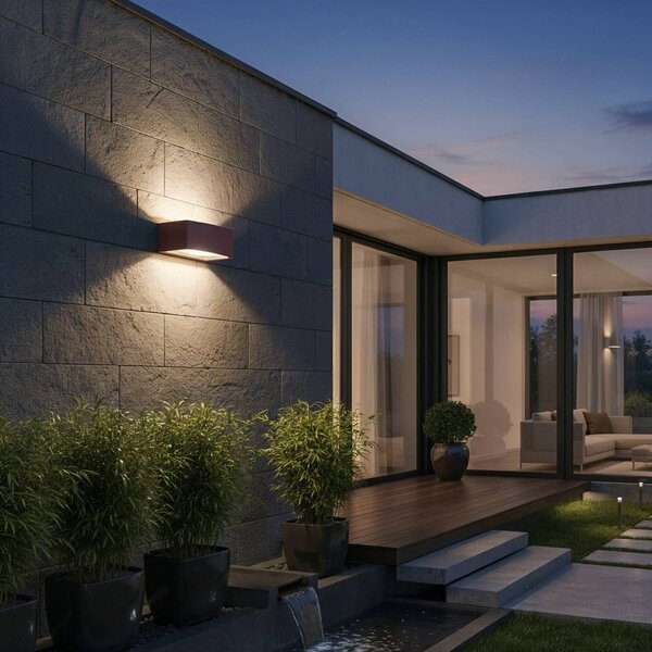 IDEAL LUX Applique da esterni Andromeda, dimmerabile, Marrone / Ruggine, Bagno, Alluminio, Moderno, Applique da esterni