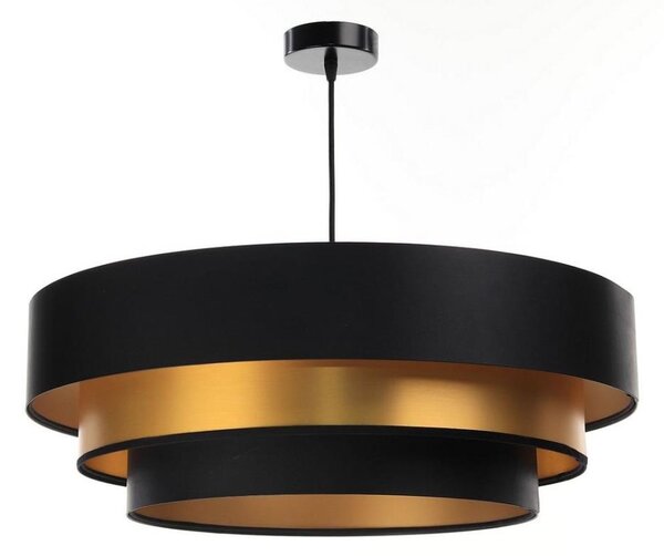Lampadario su filo TRINITI 1xE27/60W/230V nero/oro
