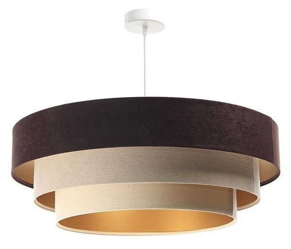 Lampadario su filo TRINITI 1xE27/60W/230V marrone/beige/oro