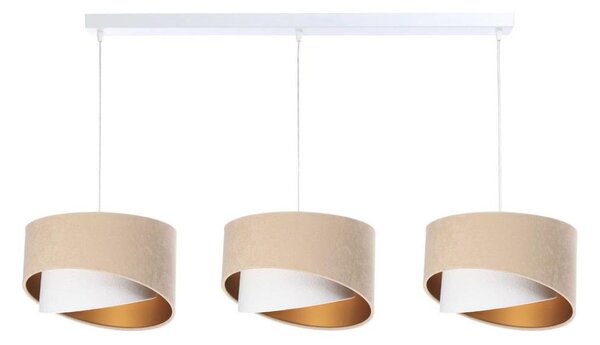 Lampadario su corda GALAXY 3xE27/60W/230V beige/bianco/oro