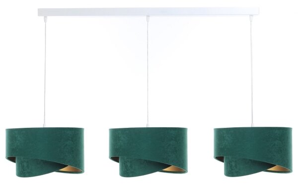 Lampadario su corda GALAXY 3xE27/60W/230V verde/oro