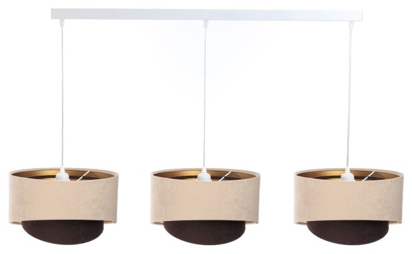 Lampadario su corda GALAXY 3xE27/60W/230V beige/marrone/oro