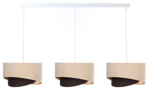 Lampadario su corda GALAXY 3xE27/60W/230V beige/marrone/oro