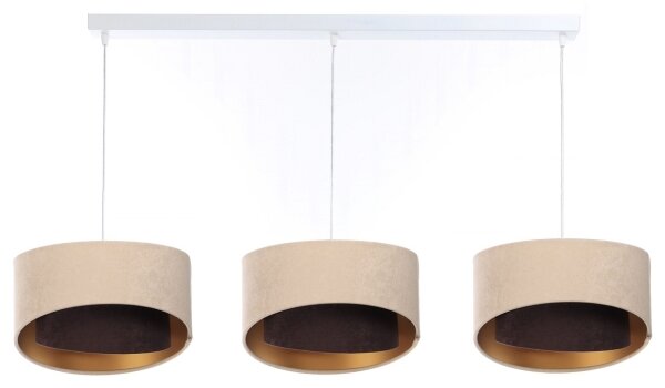 Lampadario su corda GALAXY 3xE27/60W/230V beige/marrone/oro