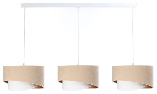 Lampadario su corda GALAXY 3xE27/60W/230V beige/bianco/oro