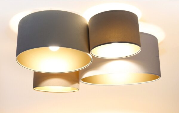 Plafoniera SPACE 4xE27/60W/230V beige/bianco/oro