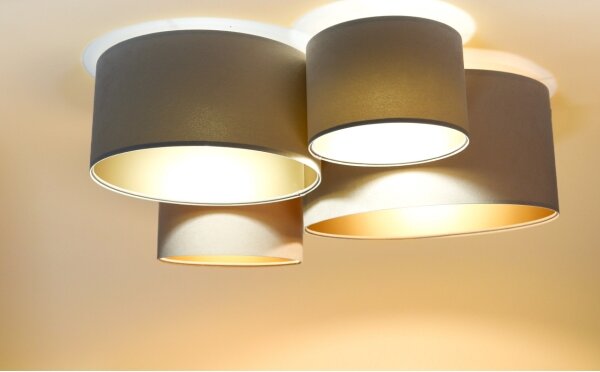 Plafoniera SPACE 4xE27/60W/230V beige/oro