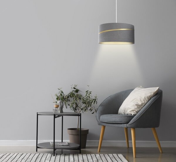 Lampadario a sospensione con filo SWING 1xE27/60W/230V grigio/oro