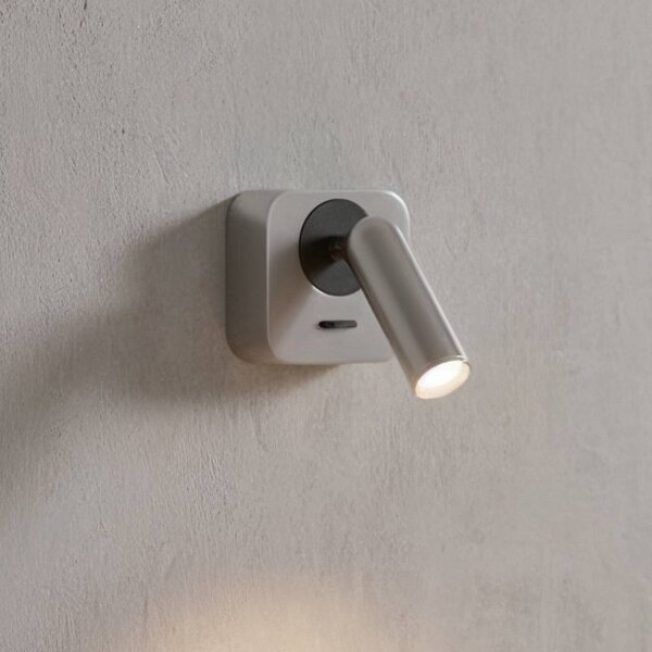IDEAL LUX Ideal Lux faretto LED da parete Bean, color nichelo, larghezza 7 cm Bean, Alluminio / Grigio / Zincato, Soggiorno / Sala da pranzo, Metallo, Moderno