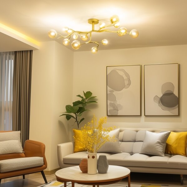 Brilagi - Lampadario a plafone LED MISTEL 15xG9/3W/230V oro