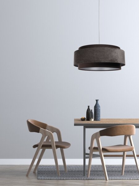 Lampadario a sospensione con filo DOBLO 1xE27/60W/230V marrone/argento d.60 cm