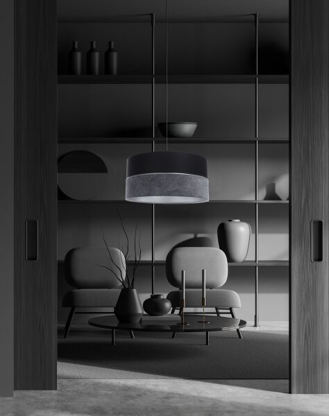 Lampadario a sospensione con filo TWIST 1xE27/60W/230V nero/grigio/argento