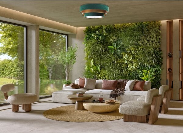 Plafoniera TRINITI 2xE27/60W/230V verde/oro