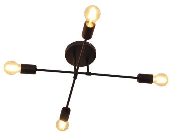 Lampadario a plafone LED CAMBRIDGE 4xE27/8W/230V nero