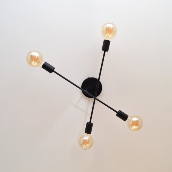 Lampadario a plafone LED CAMBRIDGE 4xE27/8W/230V nero